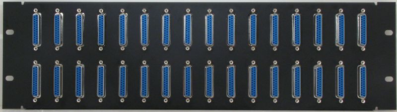 3RU 32 Port DB25 Patch Panel Female to Female