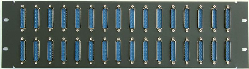 3RU 32 Port DB25 Patch Panel Male to Female