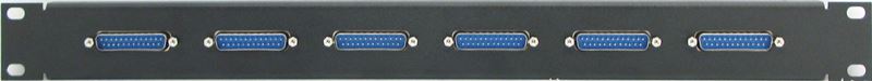 1RU 6 Port DB25 Patch Panel Male to Female